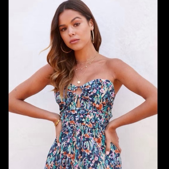 Lush strapless floral maxi dress - Picture 3 of 8